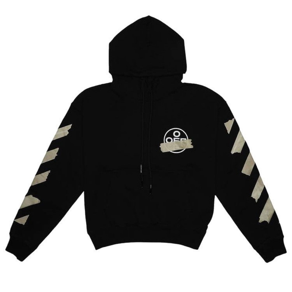 Off-White Tape Arrows Over Hoodie 'Black/Beige'